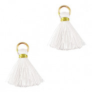 Mini Tassel 2cm - Gold-white